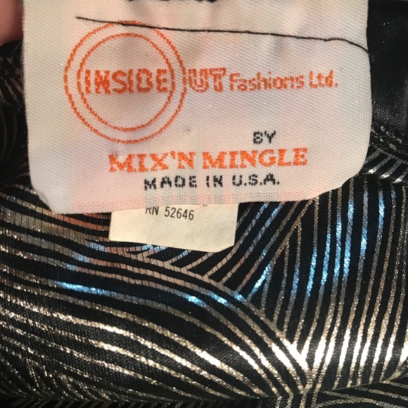 Metallic Liquid Gold Blouse black new vintage S/M - Picture 5 of 6